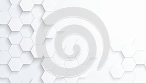 Abstract White Hexagonal Pattern Background