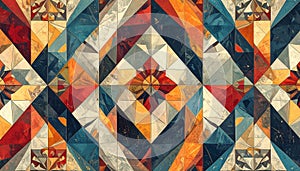 Geometric Mosaic Pattern Abstract Digital Art Seamless Background