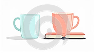 Coffee Cups and Book Illustration