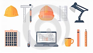 Architect and Engineer Tools Flat Lay
