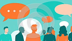 Group Communication and Discussion with Speech Bubbles