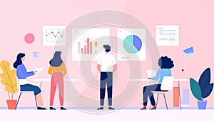 Diverse Team Collaborating on Business Growth and Data Analysis