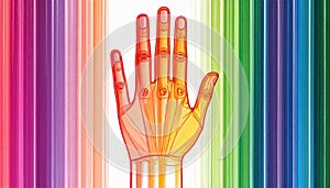 Colorful Robotic Hand Illustration