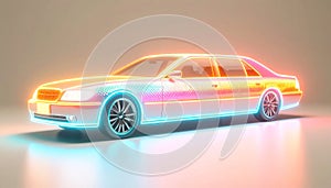 Neon Car with Vibrant Lighting