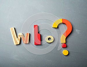 Who question. Who grammar word question concept