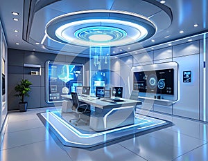 Futuristic Control Room Interior