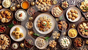 Festive Assortment of Indonesian Sweets and Snacks for Eid al-Fitr Celebration