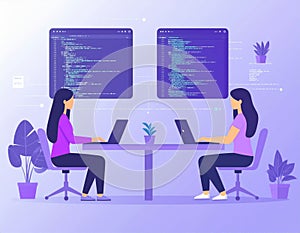 Diverse Team Collaborating on Code