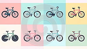 Colorful Bicycle Pattern Illustration