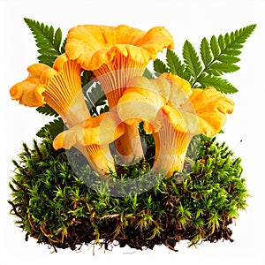 Golden Chanterelles on a Bed of Moss