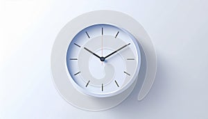 Modern Minimalist White Wall Clock on a Light Background