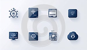 Modern Technology and Digital Communication Icon Set