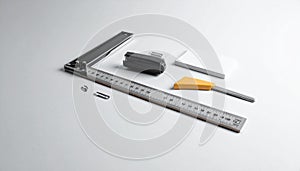 Drafting Tools on White Background