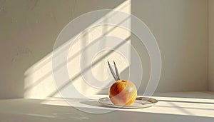 Still Life with Apple and Silverware