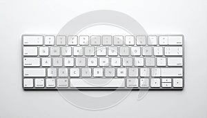 Modern Wireless Keyboard on White Background