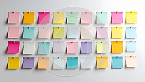 Colorful Sticky Notes on White Wall