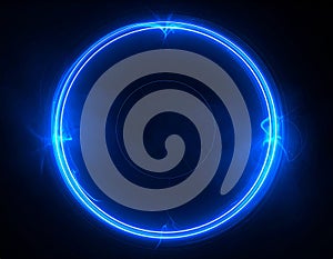 The circular energy ring emits internal radiation. Light beam curves transform