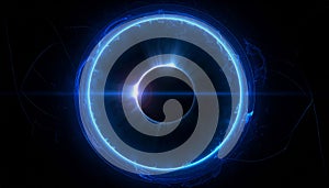 The circular energy ring emits internal radiation. Light beam curves transform