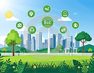 Global Cloud Computing Network with Data Servers and Digital Icons