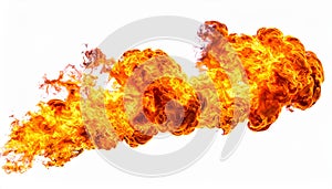 Fire flames isolated on white background