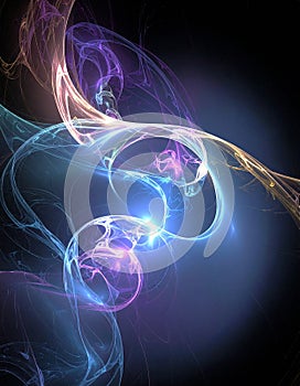3D rendering abstract fractal light background
