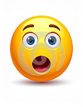 Isolated surprised emote on a white background, Vector illustration