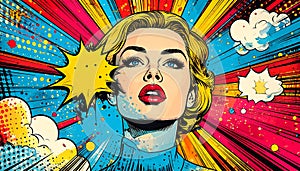 Retro style colorful comic book pop art background