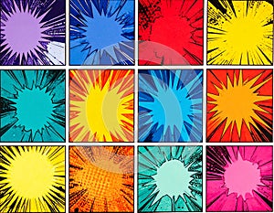 Retro style colorful comic book pop art background