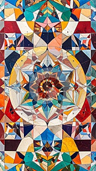 Colorful geometric seamless ornate pattern