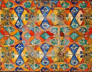 Colorful geometric seamless ornate pattern