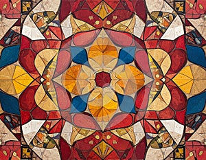 Colorful geometric seamless ornate pattern