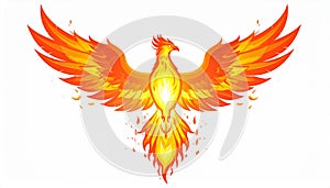 Fiery Phoenix Bird Illustration