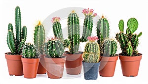 Collection of cactus, isolated on white