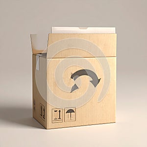 3D Illustration return box packaging, good for illustration or background