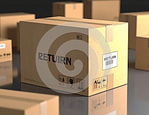 3D Illustration return box packaging, good for illustration or background