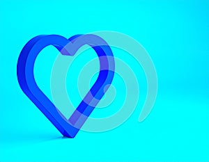 Blue line Heart icon isolated on blue background. Happy Saint Patrick day. Vector