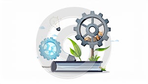 Gear and idea vector