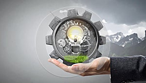 Gear and idea vector