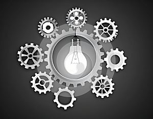 Gear and idea vector