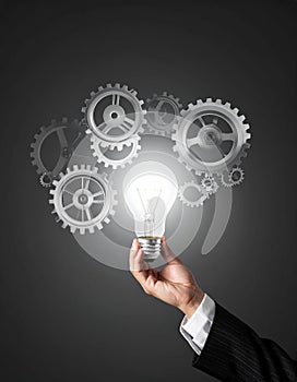 Gear and idea vector