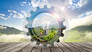 Gear and idea vector