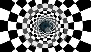 Hypnotic Checkerboard Tunnel