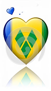 Love Saint Vincent and the Grenadines. Flag Heart Glossy Button