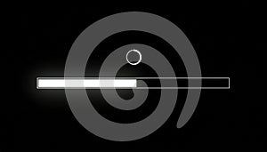 Minimalist Loading Bar with Circle Icon on Black Background