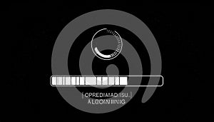 Digital Loading Screen with Progress Bar and Text Display, Futuristic Interface Design