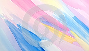 Abstract Watercolor Background with Pastel Strokes - Pink, Blue, Yellow
