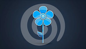 Flower icon isolated on dark background. Vector illustration