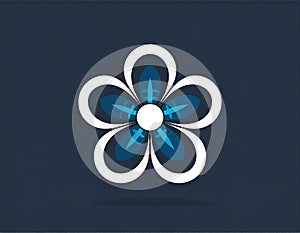 Flower icon isolated on dark background. Vector illustration