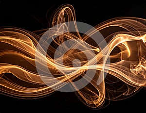 Brown coloured smoke abstract lighting on a black background