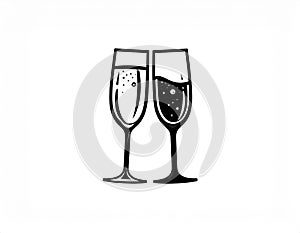 Champagne icon or logo isolated sign symbol vector illustration - high quality black